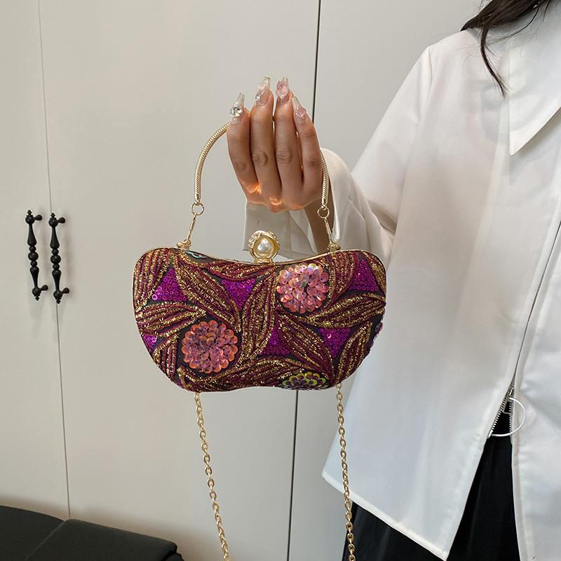 Borsa da sera stile cinese con paillettes per feste e serate fuori da donna