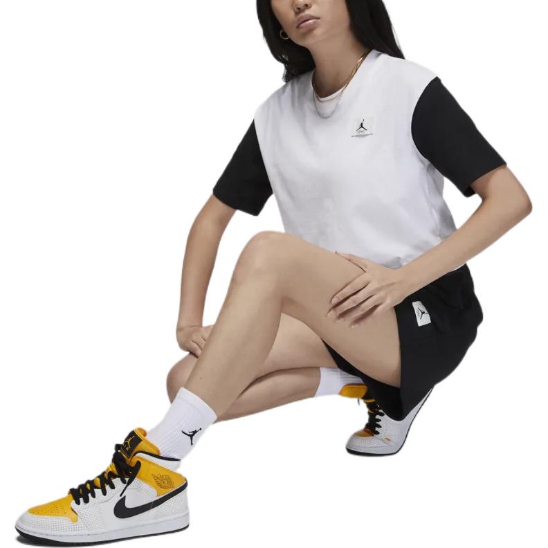 Jordan Colorblock Logo Crop Top T-Shirt Damen Tops Weiß DO5039-101