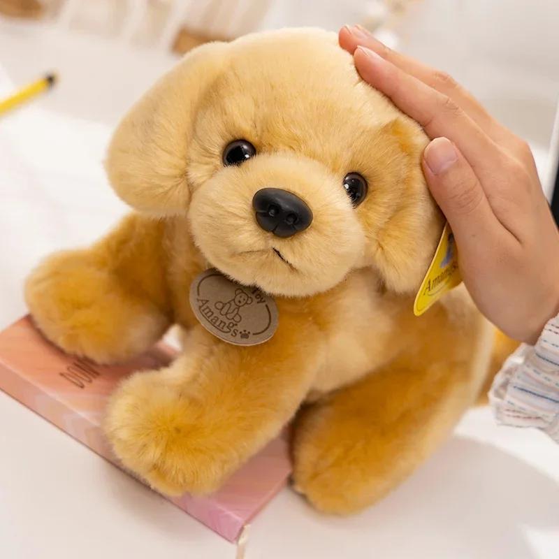 Simulation Plush Dog Golden Retriever Toys Lovely Cute Dog Dolls Desktop Ornament Baby Infant Gifts