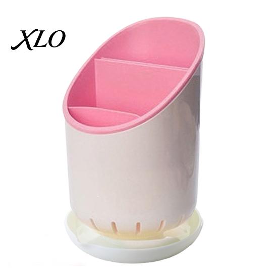 Split Cutlery Storage Box Multi-compartment Draining Chopstick Holder, Plastic Utensil Organizer with Drain Detachable Tube for Home Tray, Compact