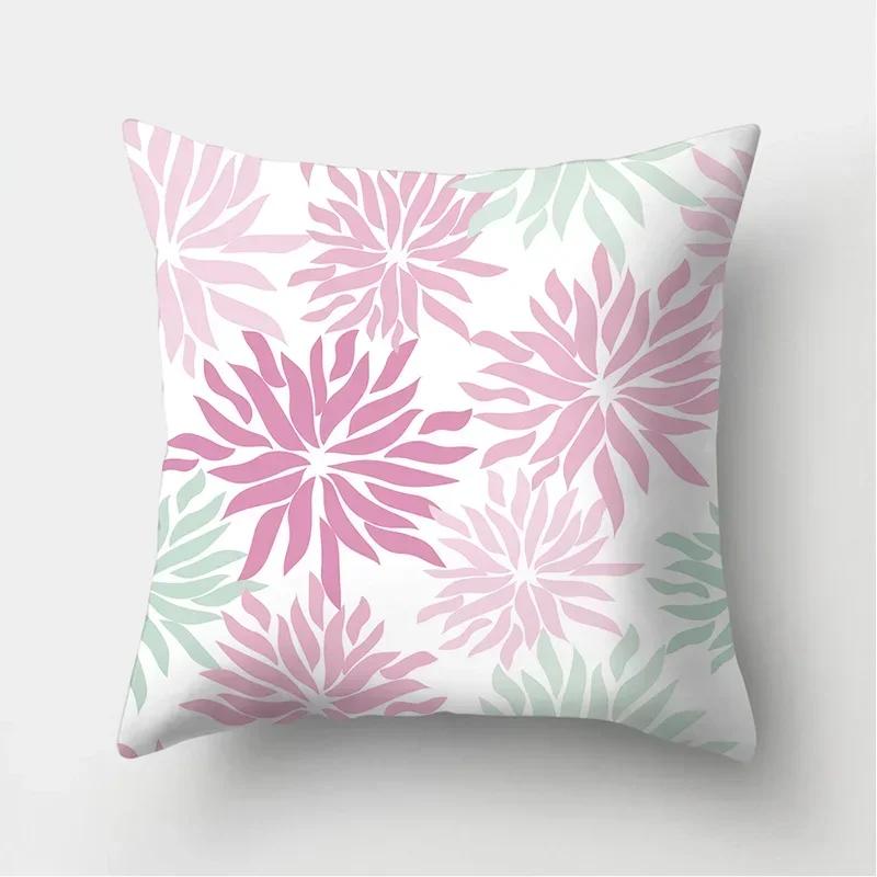 Flower Print Decoration Cushion Cover For Wedding Polyester Throw Pillowcase Stripe Sofa Home Decor Party Diy Pillowcover