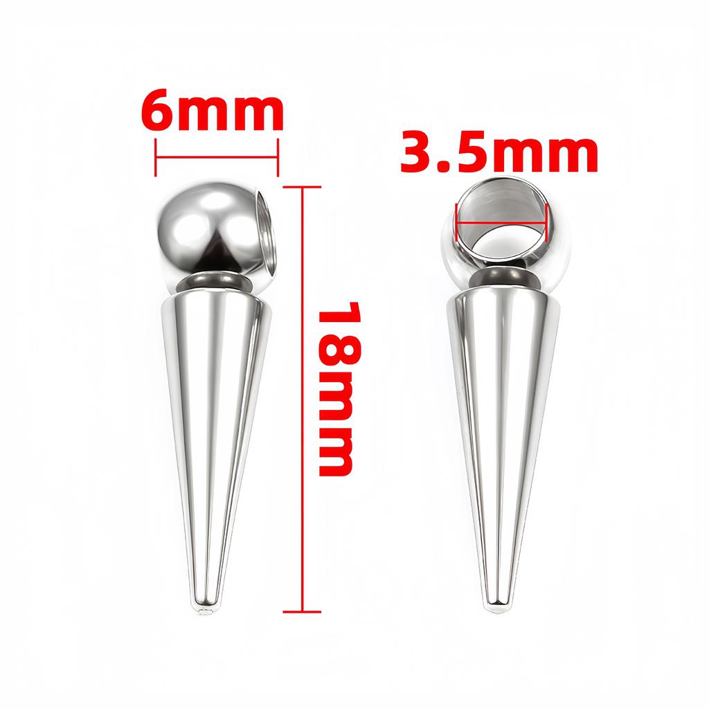10pcs Retro Cone Charms Pendants Stainless Steel No Fade Bullet Spike Bead Charm for Necklace Earring Jewelry Making Findings