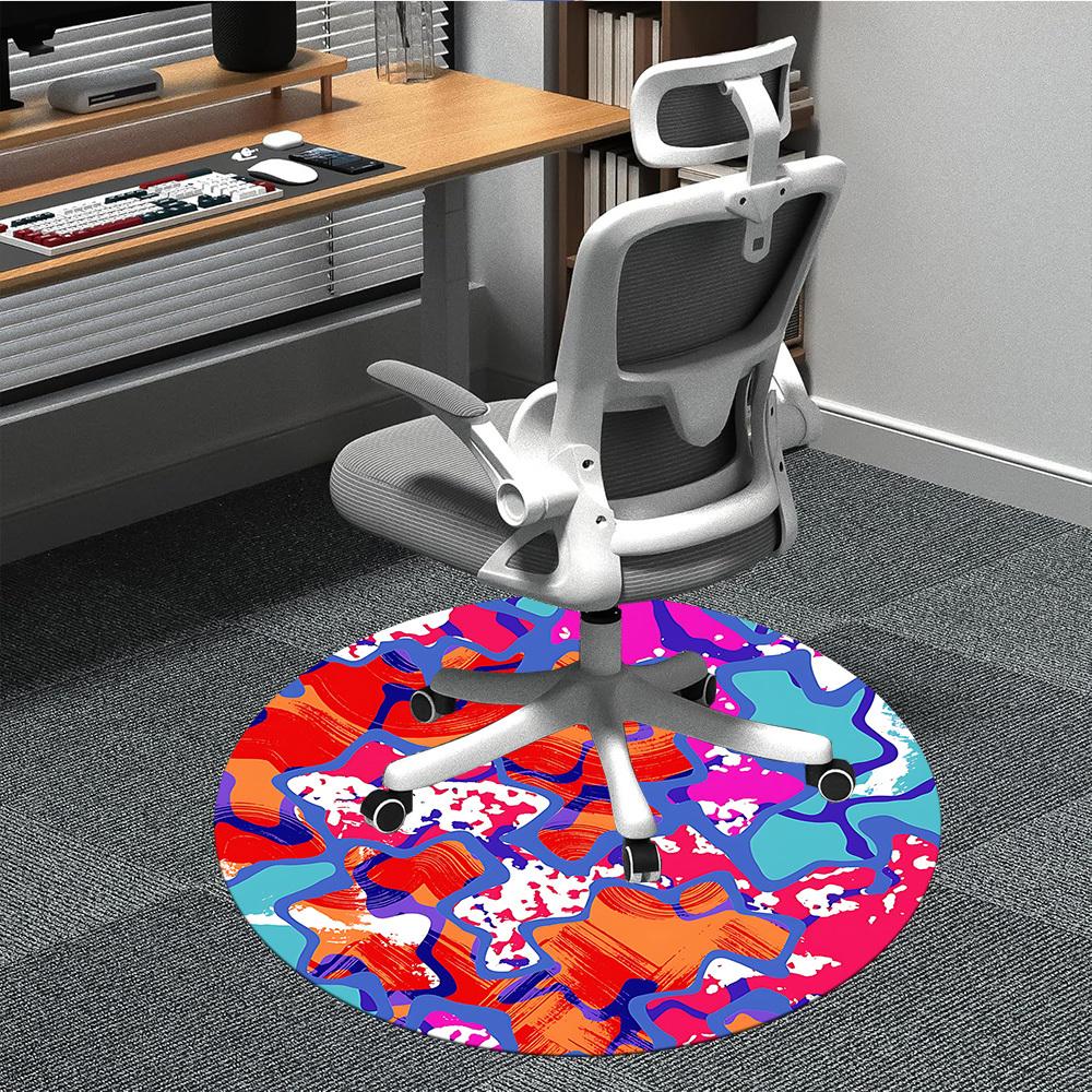 

1pc Abstract Art Chair Carpet for Office, Non-slip, Soft and Durable Office Rug for Decoration, Perfect for Office yy260325077 80cm by 80cm