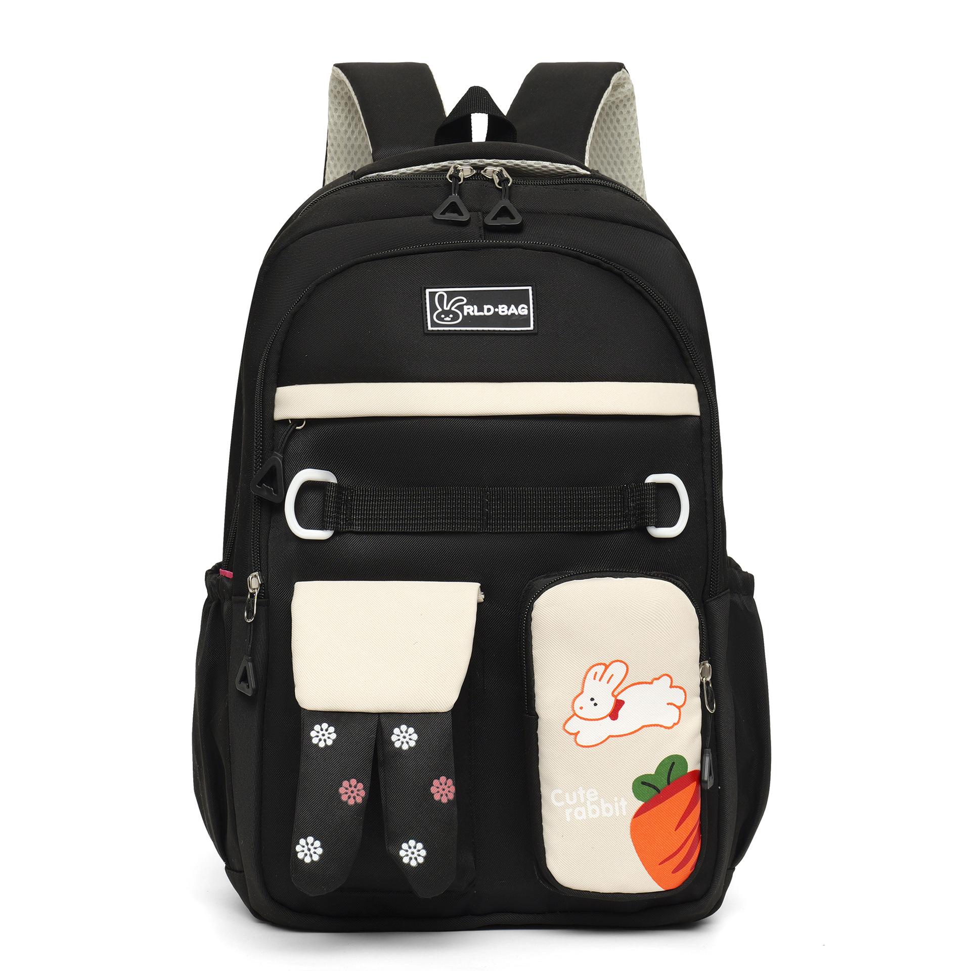 Lightweight and Load Reducing School Backpacks for Girl Women Travel Backpack for Children Elementary School Students Schoolbags чёрный
