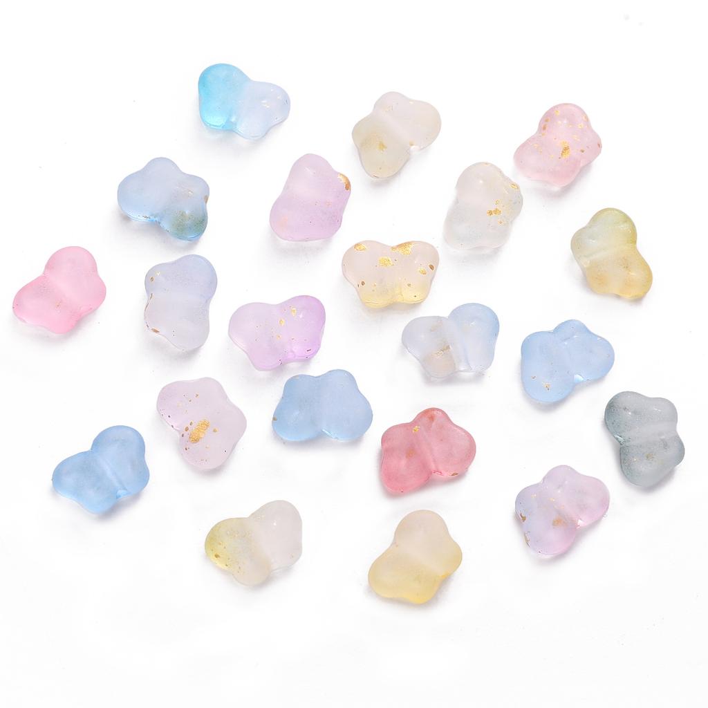 Contas Feitas à Mão 10 * 7 Acrílico Bloco de Cores Gradiente Ponto Ouro Borboleta Caseiro DIY Acessórios de Joalheria Contas de Fio de Mão Pingente de Bolsa Contas Soltas