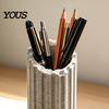 Desktop Storage Cup Vintage Roman Pillar Pen Holder, 3D Printed Column Stationery Holder Container, Decorative Pencil Organizer Box for