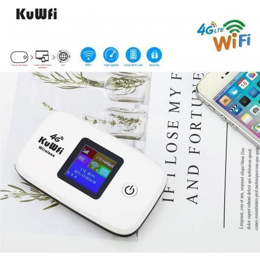 Routeur Wifi Mobile - KuWFi - L100 - Connexion 4G/3G - Batterie 2400 mAh - USB - 150 Mbps