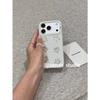 Simple White Background Diamond Silver Pattern Flower Suitable for Apple 17promax Mobile Phone Case Iphone16pro Protective Case