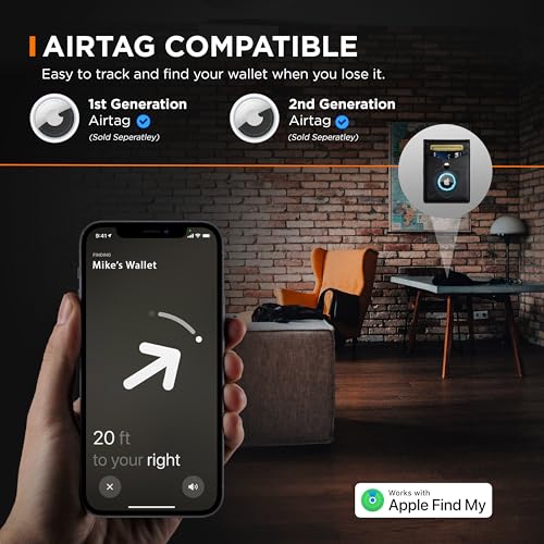 SERMAN BRANDS Portafoglio con Fermasoldi - Portafoglio da Uomo Sottile per Tasca Anteriore Porta Carte con Blocco RFID Pieghevole Mini Minimalista, 4,3 pollici x 3,1 pollici x 0,6