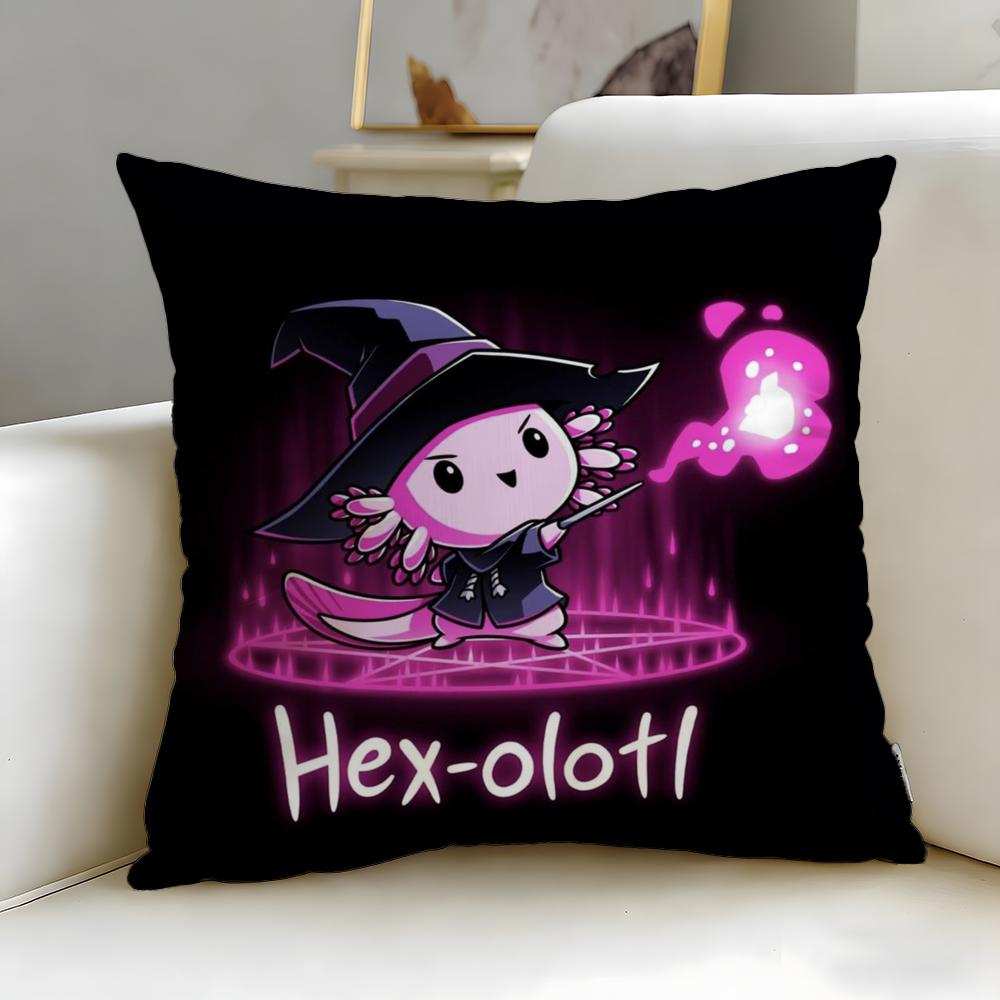 

classic animal Axolotl Cushion Cover Soft EasyWash Pillow Case Versatile for Couch Bed Travel and Office 30X30cm