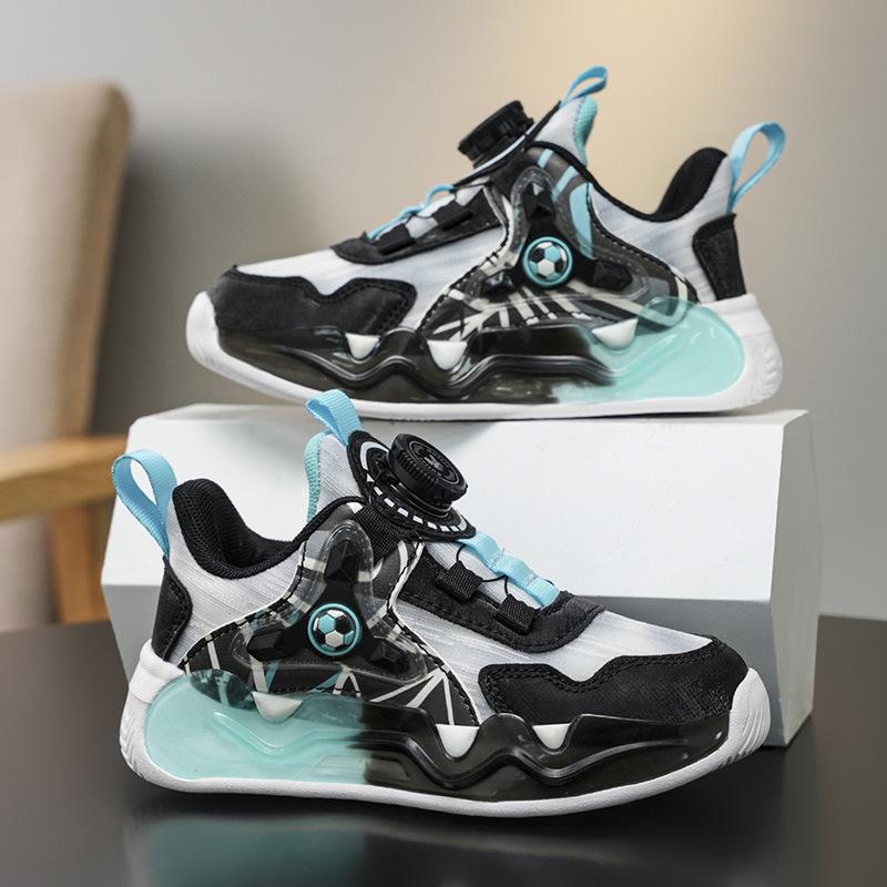 Boys' Sports Shoes Boys' Shoes 2025 New Running Mesh Basketball Shoes Breathable Medium and Large Children's Boys Non-slip