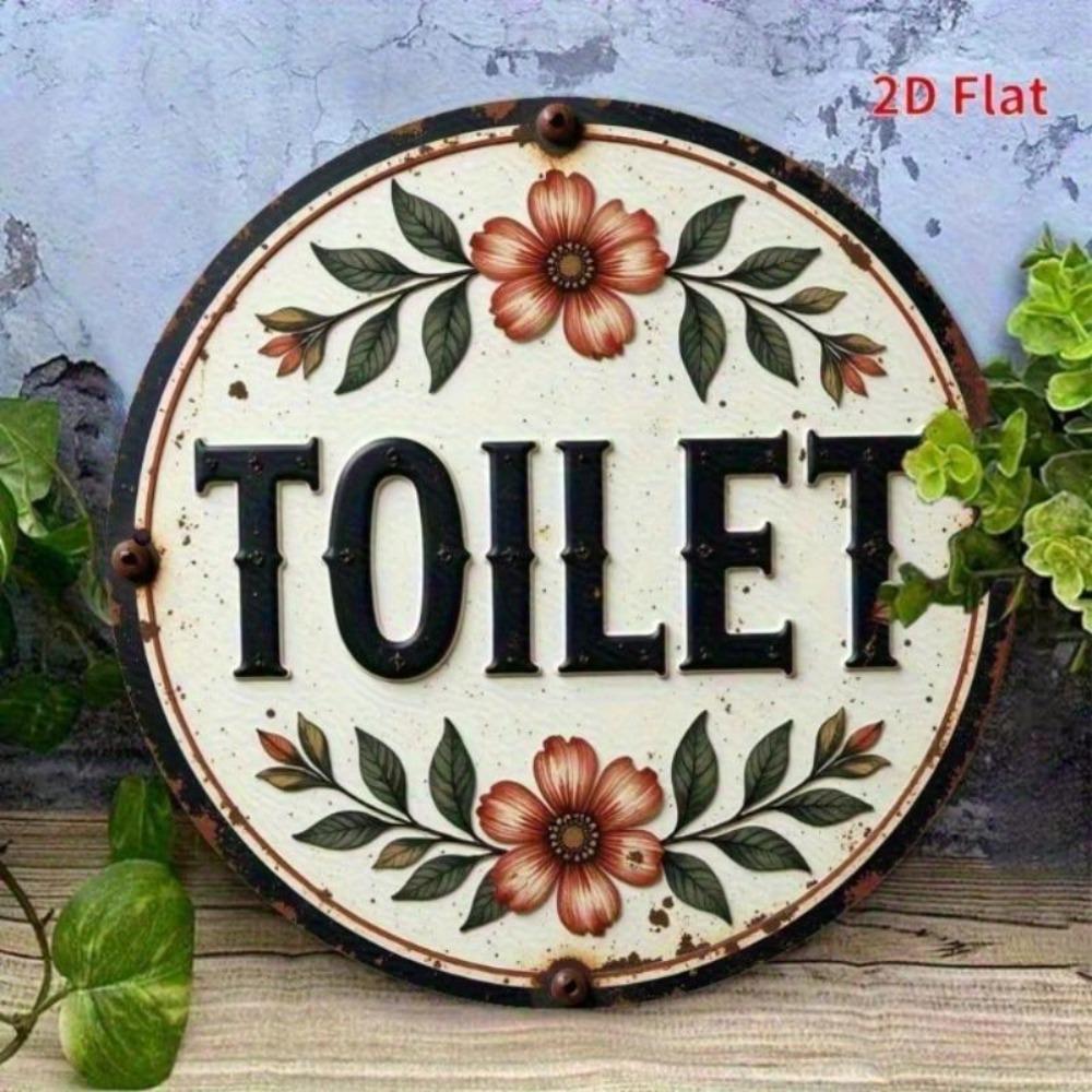 Vintage Toilet Humor Metal Tin Sign Retro Bathroom Wall Art Easy Install Home Decor