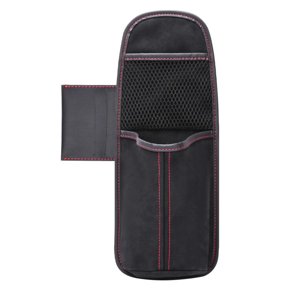 

Подвесной органайзер на спинку сиденья автомобиля из ПУ кожи с сетчатым карманом для хранения телефона и салфеток чёрный