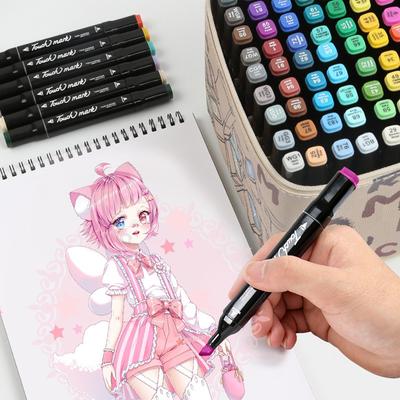 12/24/30/36/48 Farben Marker Dual Head Öliger alkoholischer Skizzenpinselstift zum Zeichnen von Animationen, Architekturdesign, Grafikdesign