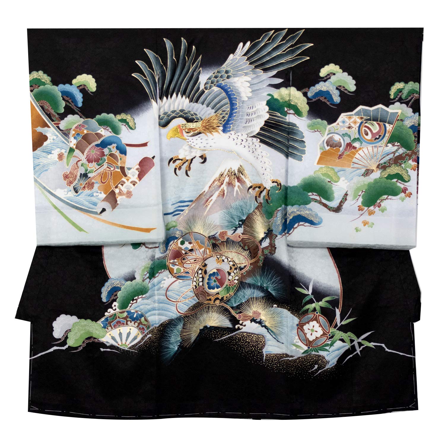 

Baby pure shrine Take baby Takafuji [KYOETSU] clothes, silk, visit, boy s kimono, Ariake, Fukusuke, (D-2 black)