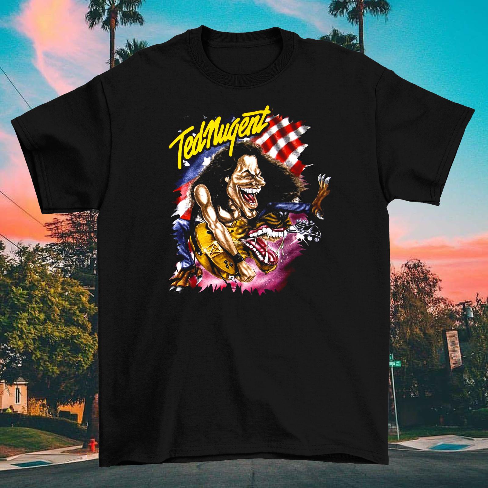 Ted Nugent Gonzo Caricature Short Sleeve Black S-234XL Unisex Tee Shirt CM793 XXL