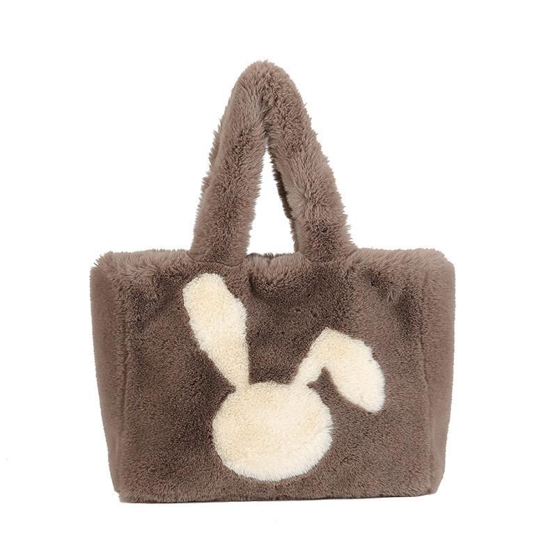Plush Bag Travel Rabbit Shoulder Pattern Fur 2024 Commuter Tote Large-capacity