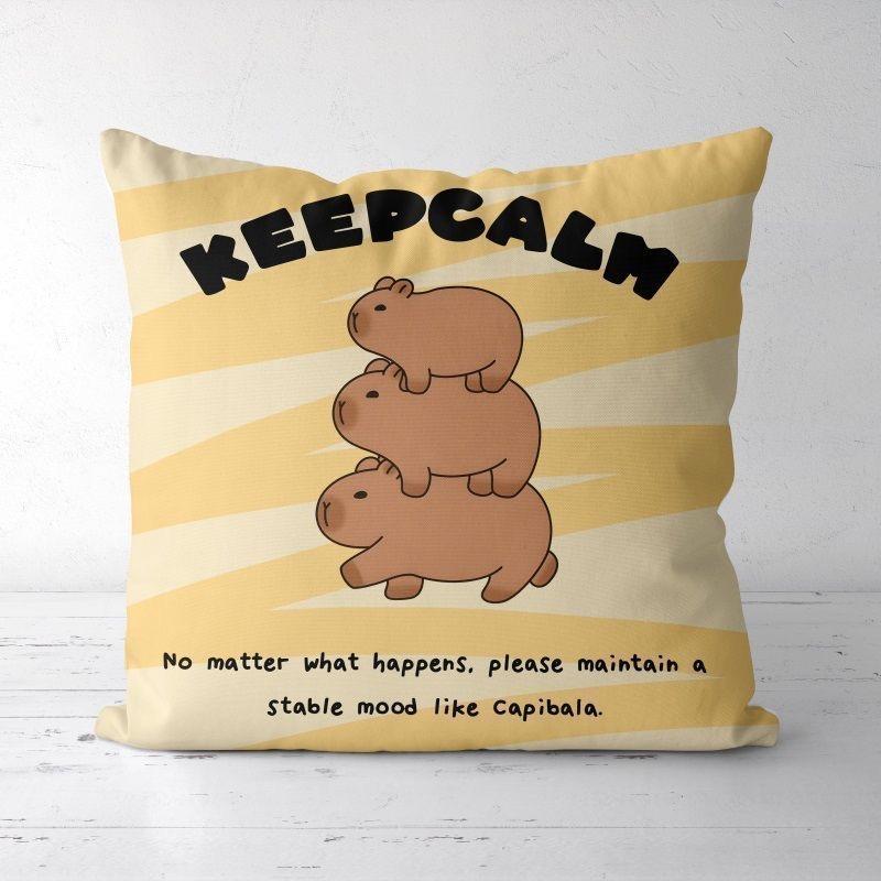 Cute Kapibara Capybara Cartoon Two-dimensional Pillowcase Children's Bedroom Sofa Cushion Cover Nap Pillow Cover