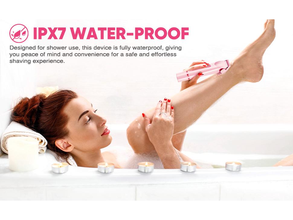 Women's Waterproof Electric Razor: Double-Head Shaver for Dry & Wet Use, Full Body Hair Removal