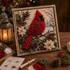 Handmade Christmas Fabric Poke Art Kit Educational Wall Hanging 3D Fabric Embroidery DIY Set Unique Vintage