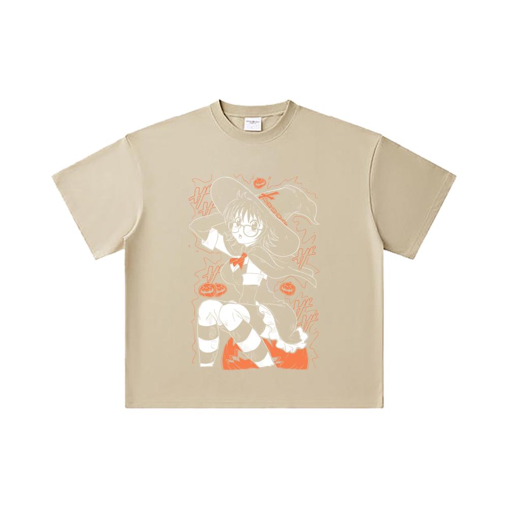 260 GSM Double Yarn 32 Count 100% Cotton HXH V11 Shizuku Halloween Print Unisex Heavy Cotton T Shirt