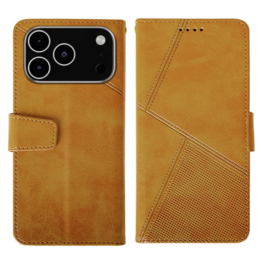 IDEWEI For iPhone 17 Pro Max Case Leather Wallet Phone Cover Stand Calf Texture