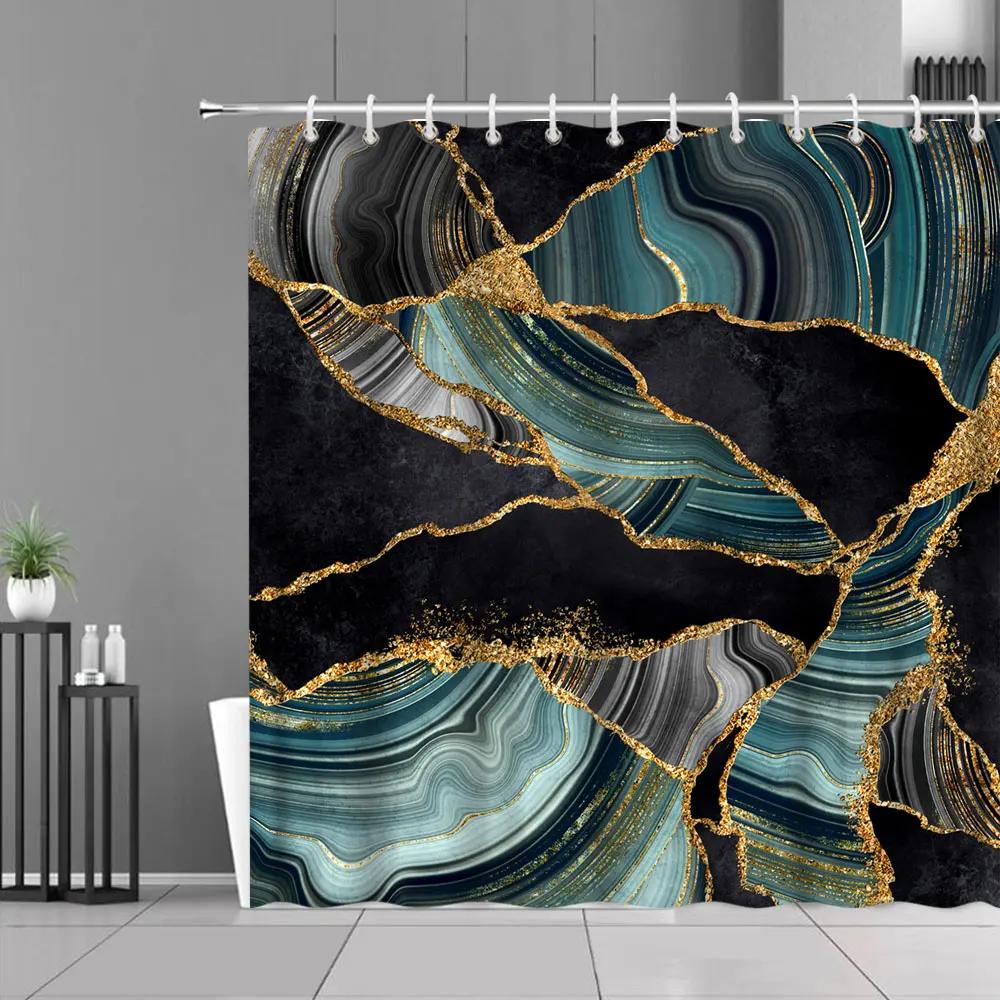 

Шторка для душа с мраморной текстурой Геометрическая Абстрактная Бохо Фантазийная Галактическая Текстура Красочная Креативная Занавески для Ванной Декор Ванной Комнаты 120x180cm-47x70in