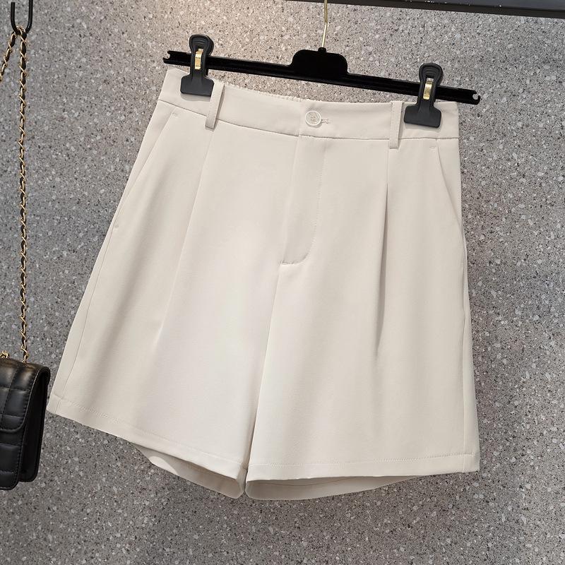 

Plus Size Women s Black Chiffon A-line Wide Leg Shorts with Elastic Waist for Summer 2026 3XL: 155-165 jin абрикосовый