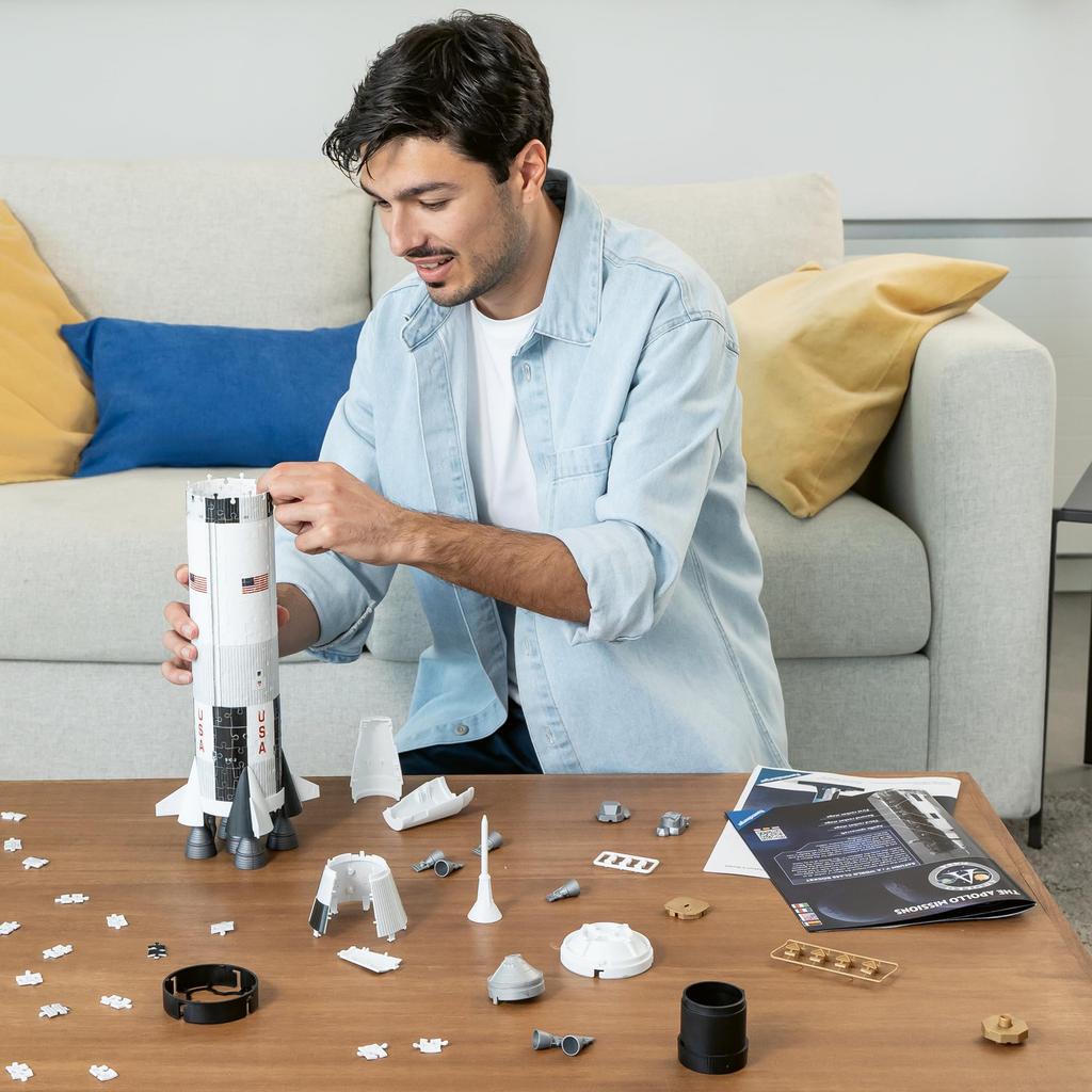 Ravensburger 3D Apollo 11 Saturn V 440 Fertig 11545 Alter 3D Geschenk Puzzle, Rakete, Teile, Größe 98,1 cm hoch, 7, 8+ [Puzzle, Puzzle,