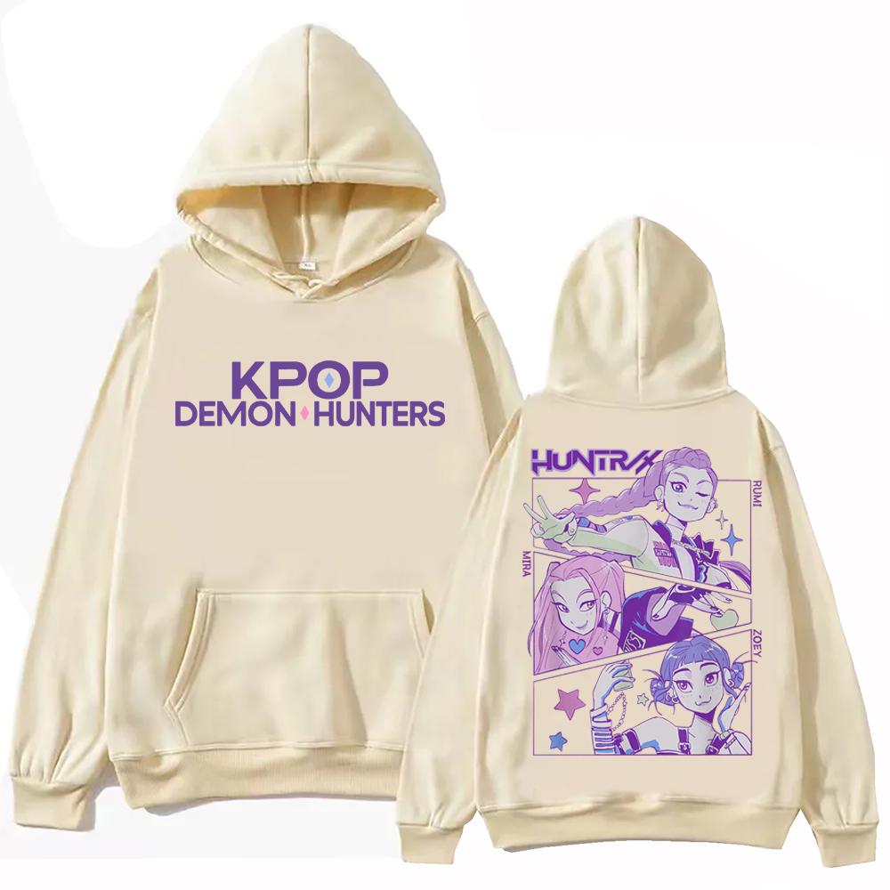 Kpop Demon Hunters 2025 Hot Anime Hoodie Harajuku Hip Hop Pullover Tops Sweatshirt Gift