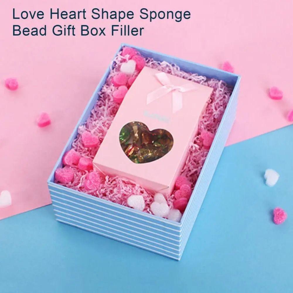 50Pcs Love Heart Shape Wedding Gift Box Fluffy Filler Pink Foam Strip Gift Box Filler  for Gift Box