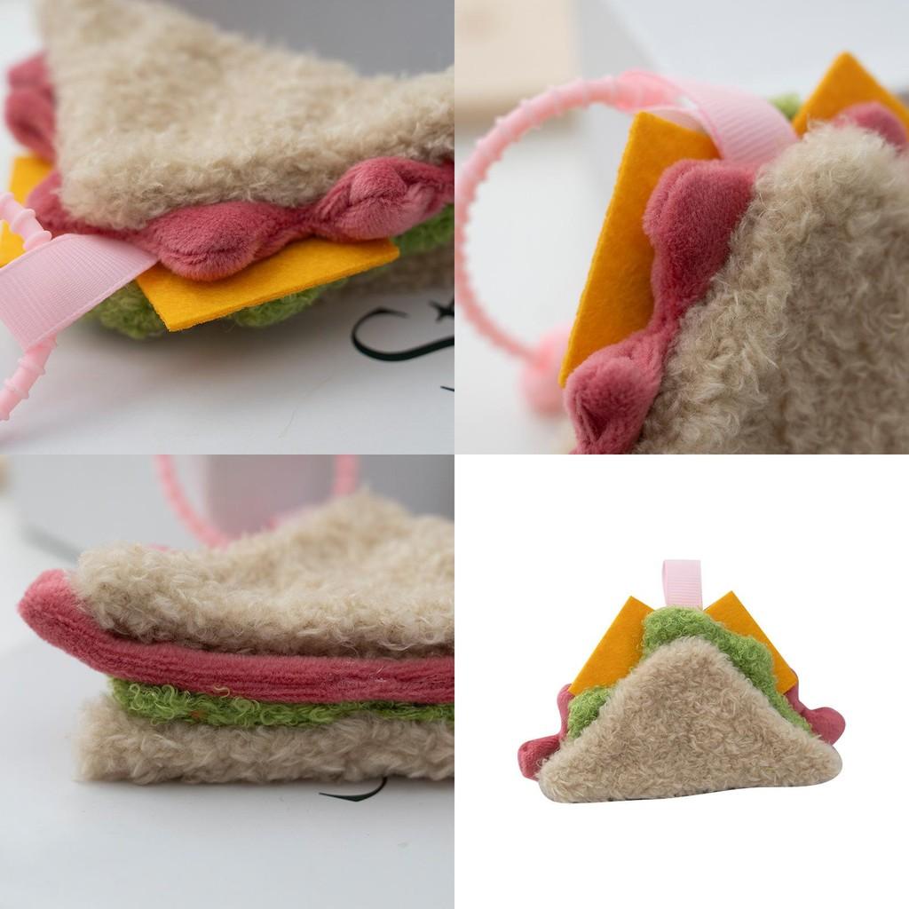 Fries Hamburger Cute Plush Toy Keychain With Pp Cotton Filling For Teens