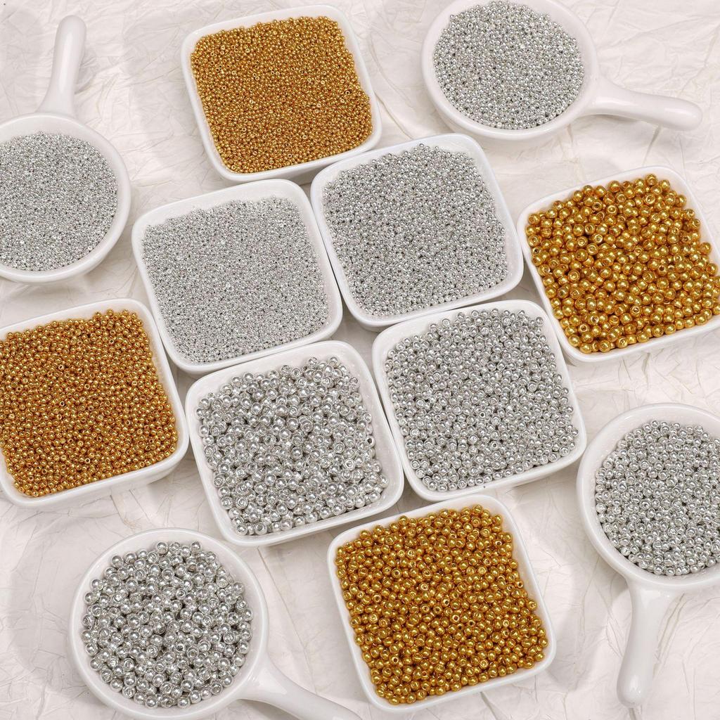 Hochwertige galvanisierte Gold Silber Rocailles (1,5-4mm) für DIY-Quasten, Haarnadeln, Armbänder und Schmuck