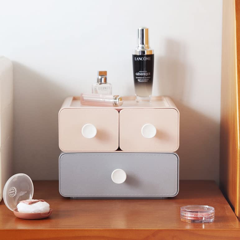 livinbox Desk Trinket Desk Desktop Storage Desktop Trinket Medicine Office Stationery Small Item Stackable and Box, Drawer, Two-Tier Organizer, Box,