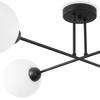 Asturia Black Ceiling Lamp 4-Flat White Lampshade E27