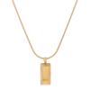 Small Gold Brick 18K Gold Titanium Steel Short Necklace Feminine Exquisite Temperament Retro Niche High-end Collarbone Chain Jewelry