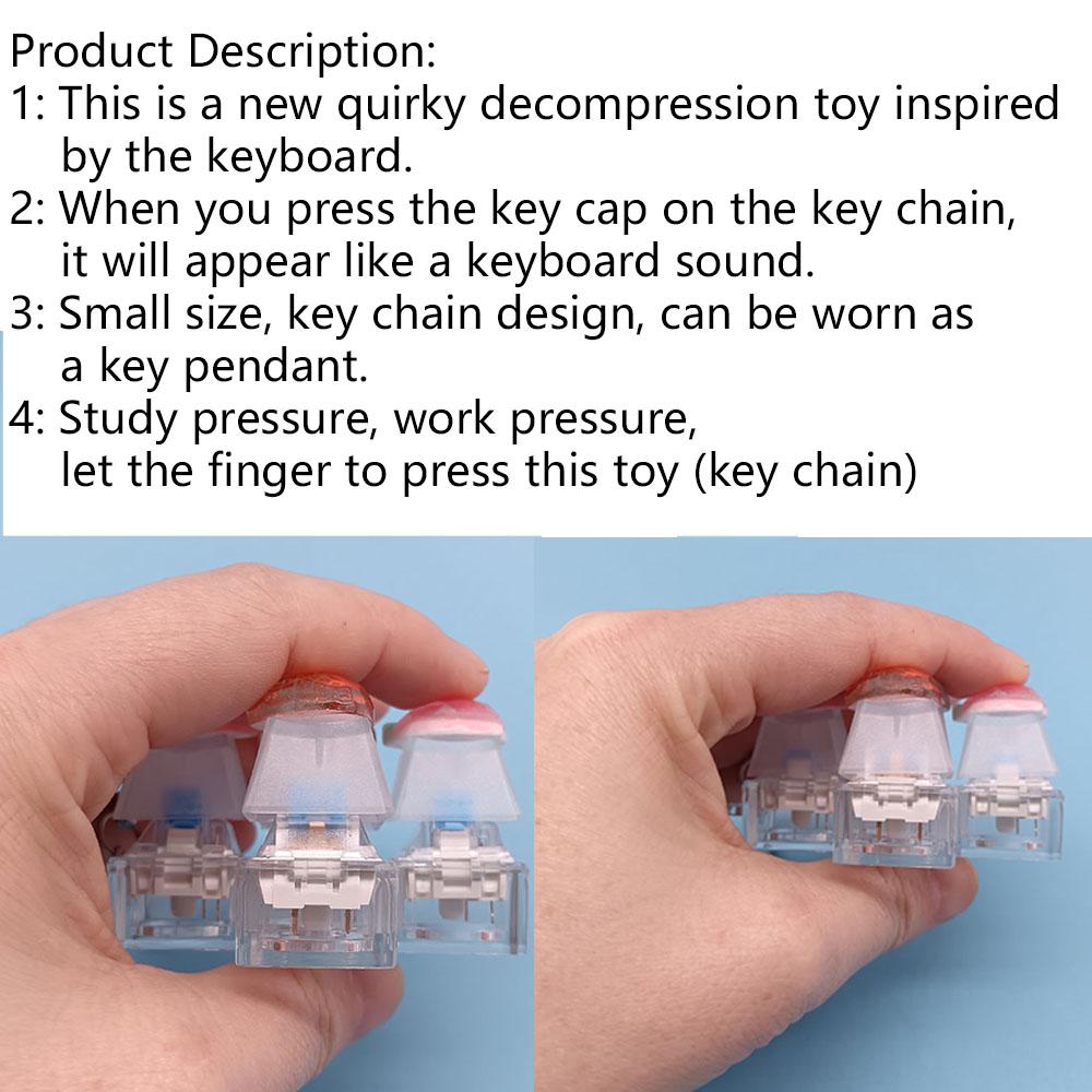Keychain Keycap Mobile Phone Pendant Fruit Cute Kawaii Keyring Fingertip Decompression Novelty Pop Fidget Toy Valentine Holiday Gift