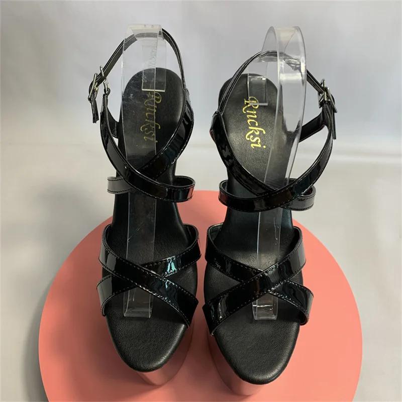 Fashion Nightclub Hentian High Crystal Shoes Summer Fashion Women's Shoes 20cm Super High Heel Sandals Banquet Performance Shoes