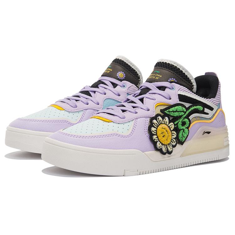 New LiNing Wave V1 Anti Slip Wear Resistant Low Top Skateboard Shoes Women's Lilac AGCS182-2
