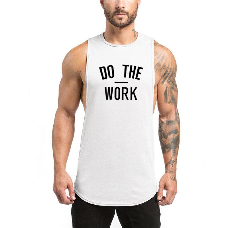 Muscleguys Męski Tank top do kulturystyki Odzież na siłownię Fitness bezrękawnik Męski Bawełniany Modny Podkoszulek Kamizelka Muscle Odzież sportowa