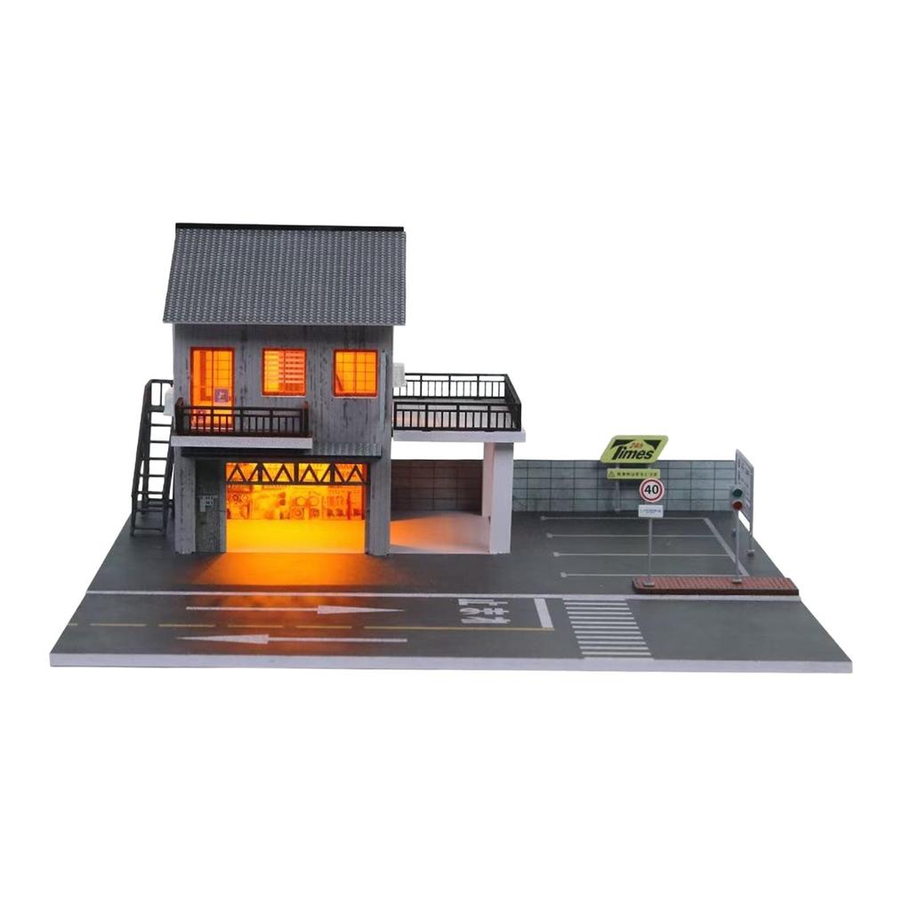 1:64 Parking Lot Model Building,Decorative,Realistic,Layout Nonslip Diecast Car Garage Japanese