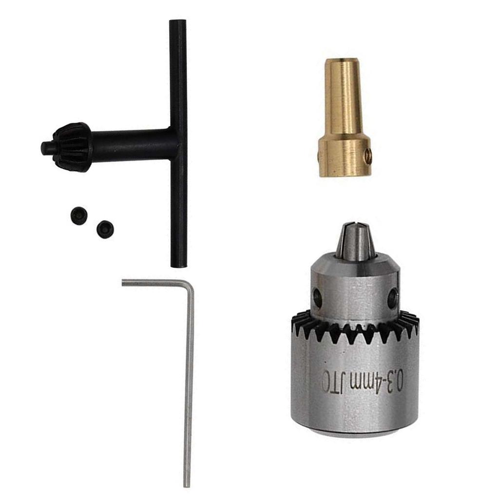 Micro Motor Drill Chuck T/L Spanner Clamping Ranges 0.3-4mm Motor Shaft 3.17mm for Electric Drill