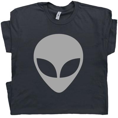 T-shirt Alieno Simbolo Testa Logo UFO Tee Area 51 Roswell X-Files Grafica Antica