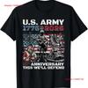 United States Army 1775 2025 250th Anniversary We Defend T Shirt Vintage Washed Unisex Streetwear Designer Clothes