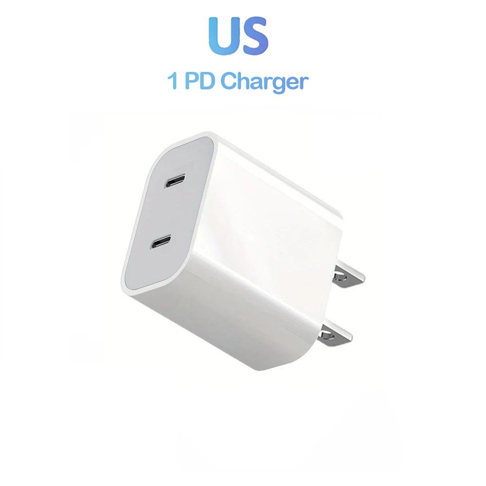 Двойное быстрое зарядное устройство PD USB Type C 40 Вт Адаптер питания с быстрой зарядкой для iPhone 16 15 14 13 iPad iPod Зарядное устройство USB C Кабель USB Type C