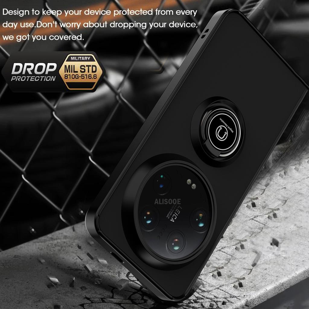 Holder Funda for Xiaomi 15 Ultra 14 Pro Case Armor Ring Stand Translucent PC Cover for Xiaomi 14 Ultra Full Protective Cover
