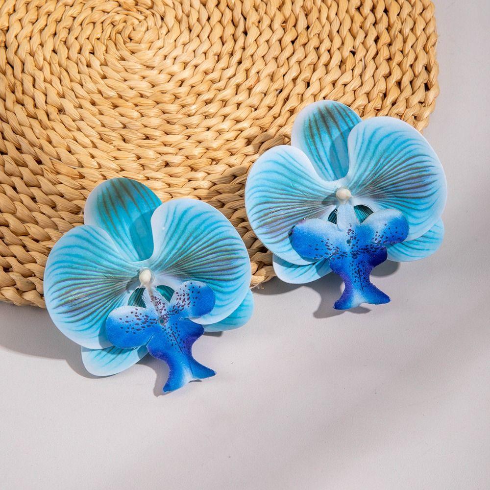 Exaggerated Butterfly Orchid Earrings Simulated Flower Flower Drop Earrings Flower Earrings  Women