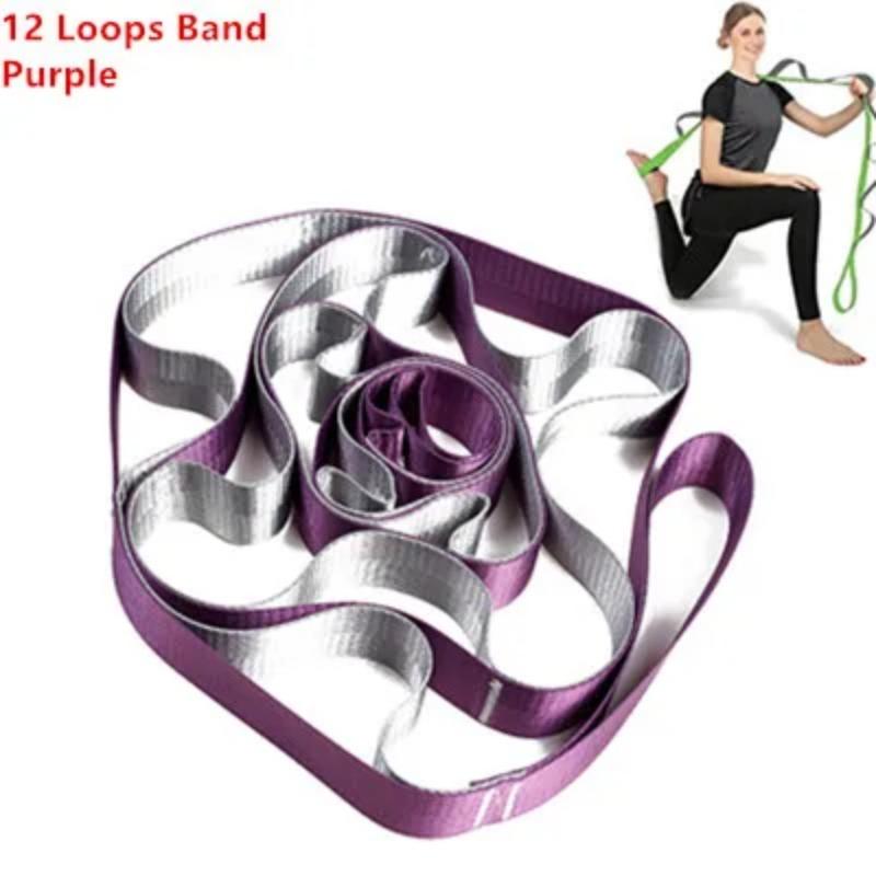 Yoga Strap Stretch Straps 12-segment Yoga Belt for Physical Therapy Pilates Dance Gymnastics Stretching Fitness Band Non-Elastic