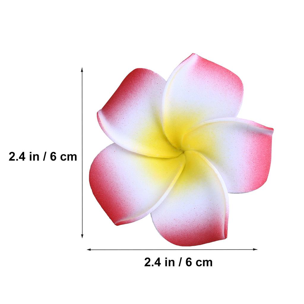 100Pcs 6Cm White Foam Flower Set Artificial Plumeria Hawaiian Frangipani for Wedding Party Decoration DIY Hair Accessories Beads