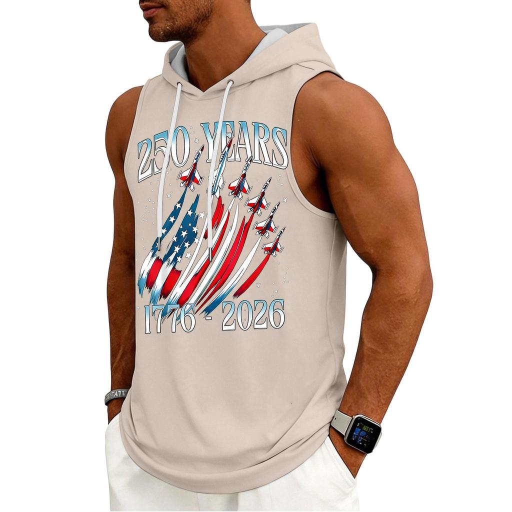 Men's Tank Top Gym Sleeveless Hoodie Shirt Washed Sports Muscle Shirts Fitness Vest With Hood